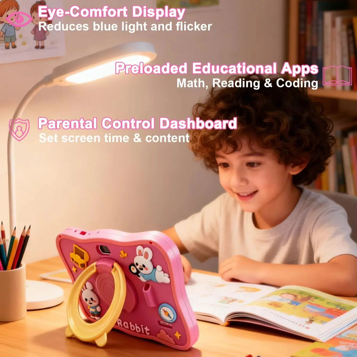 2026 Kids Tablet Android 15 7 Inch Octa Core 4GB RAM 64GB ROM 4000mAh HD Display Tablet Children's Gift